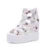 High Heel Women Sandals Thick Platform Wedge Heel Student Style Hollow Out Peep Toe Invisible Heightening Roman Sandals