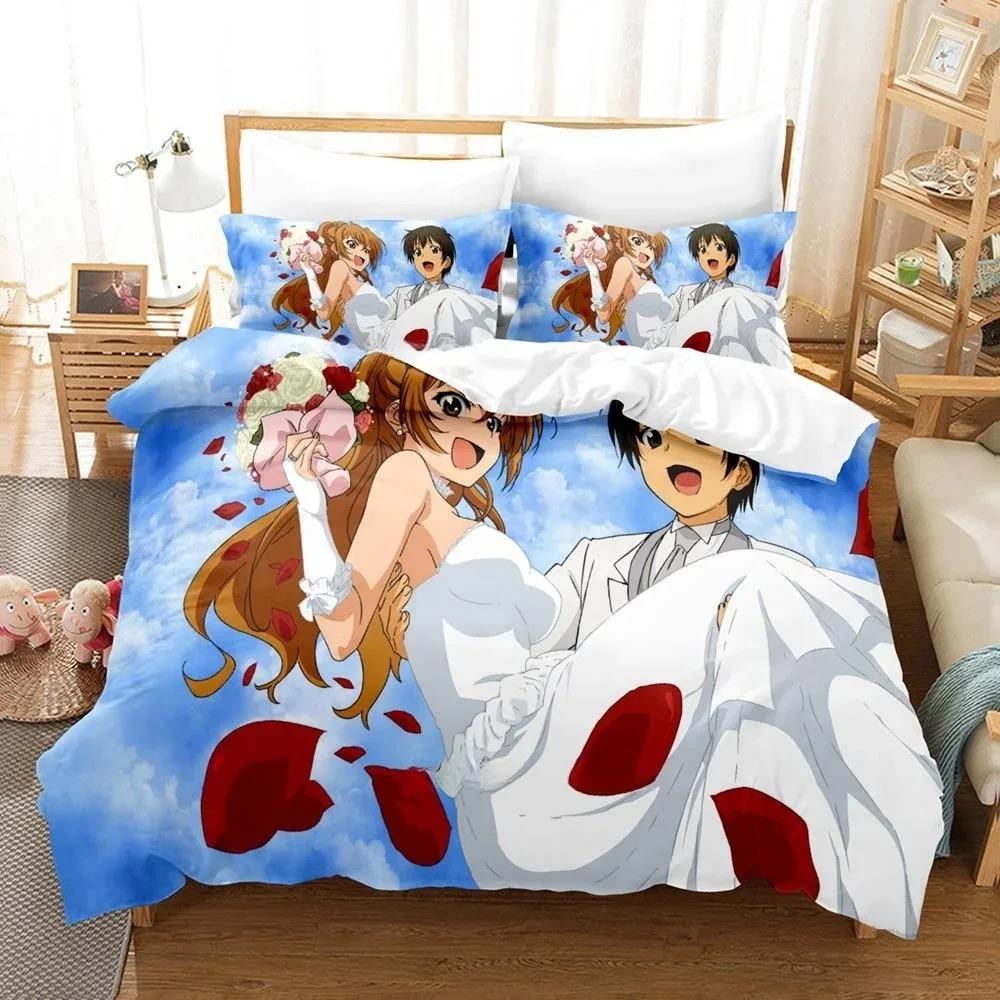 Girl's Bedding Set Anime G-Golden Time Duvet Cover Pillowcase Home Single/Double Bedroom Decor, Teen Adult Gift
