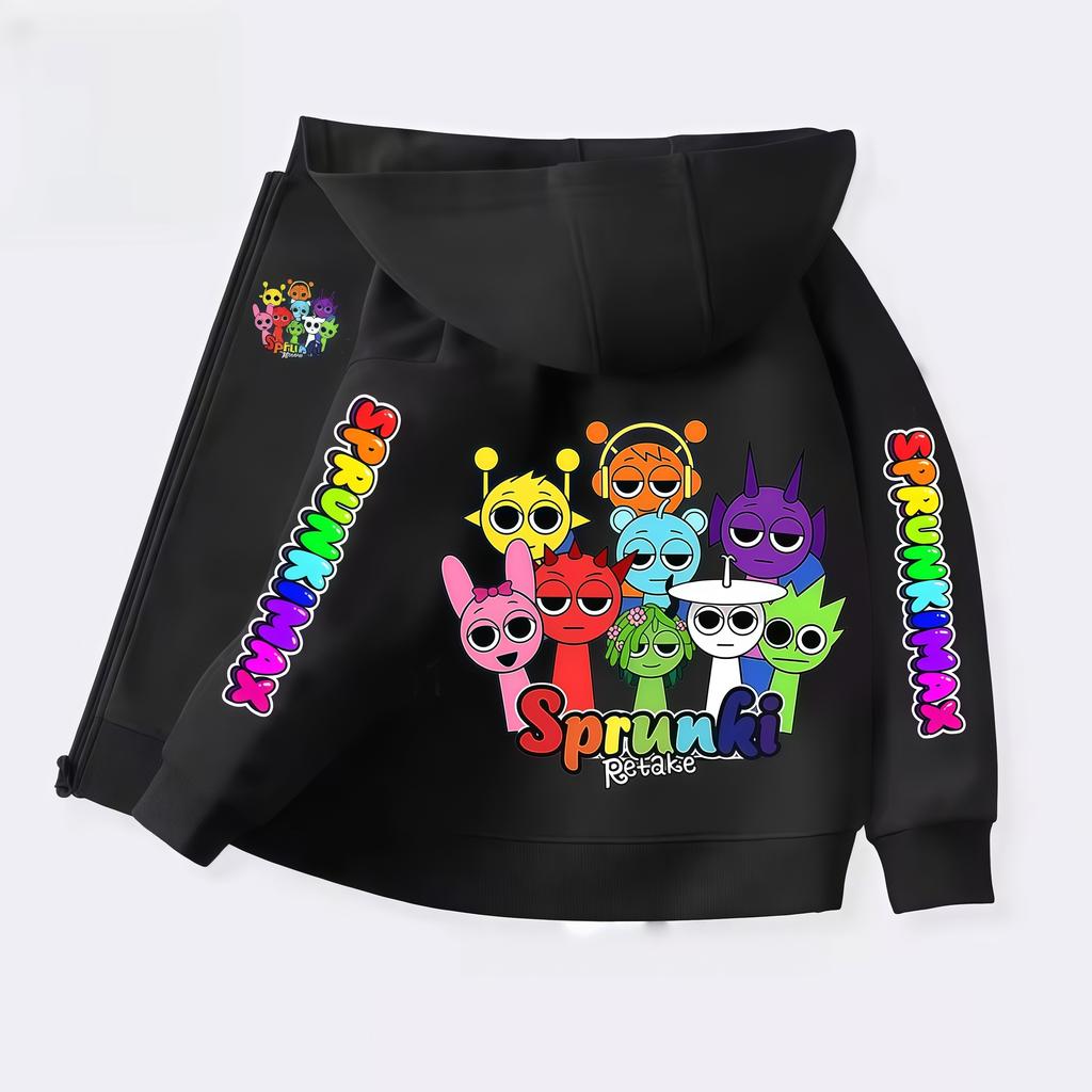 Bluzy z kapturem Sprunki dla dzieci Incredibox Figurki anime Bluza dla dziewczynki Dziecięcy wiosenno-jesienny sweter Prezent Ubrania dla chłopców 4-14L