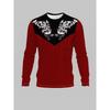Men's casual autumn and winter printed long-sleeved crew neck T-shirt