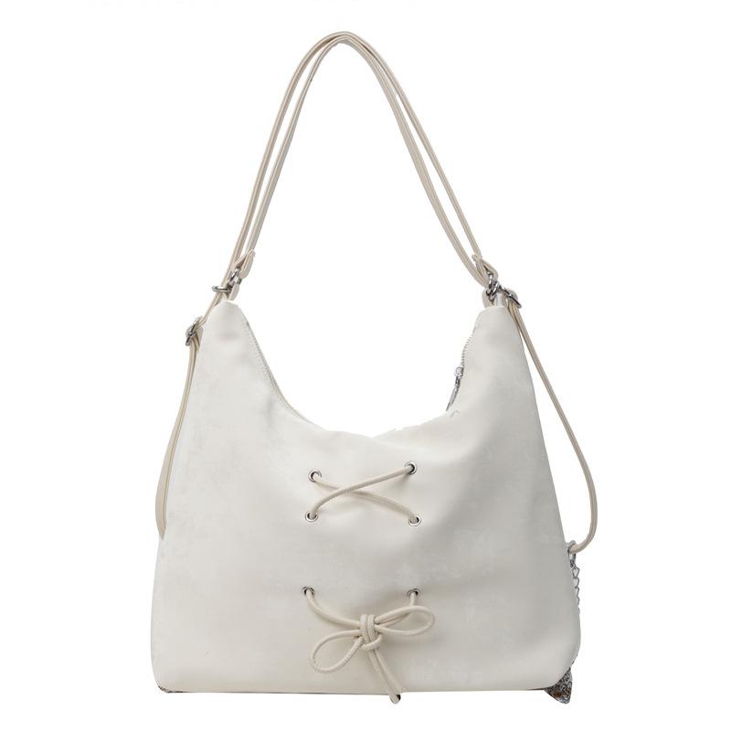 Fashion Large-capacity Bow Small Double Back Women's New Large-capacity Student Shoulder Bag Messenger Bag Tide