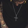 Men Vintage Titanium Steel Jesus Cross Pendant Chain Necklace Party Jewelry Gift