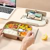 Compartment Lunch Box Plastic Portable Lunchbox Students Office Bento Box Microwave Food Containers with Chopsticks and Spoon
