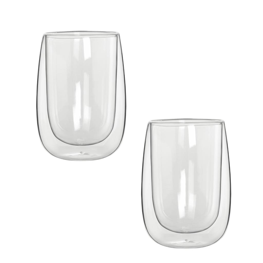Bialetti Verona Double Wall Heat Resistant Pack of 2 Glass, Glass, 450ml,