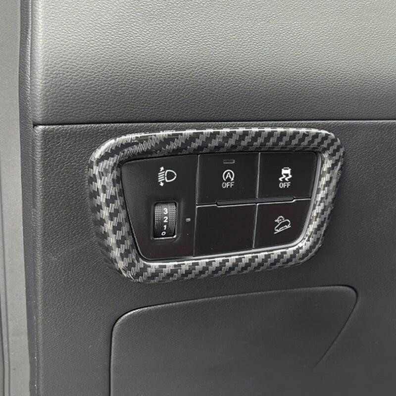 Pentru Hyundai Tucson NX4 2022 2023 Hybrid N Line ABS fibră de carbon mașină buton de reglare a farurilor accesorii pentru capac