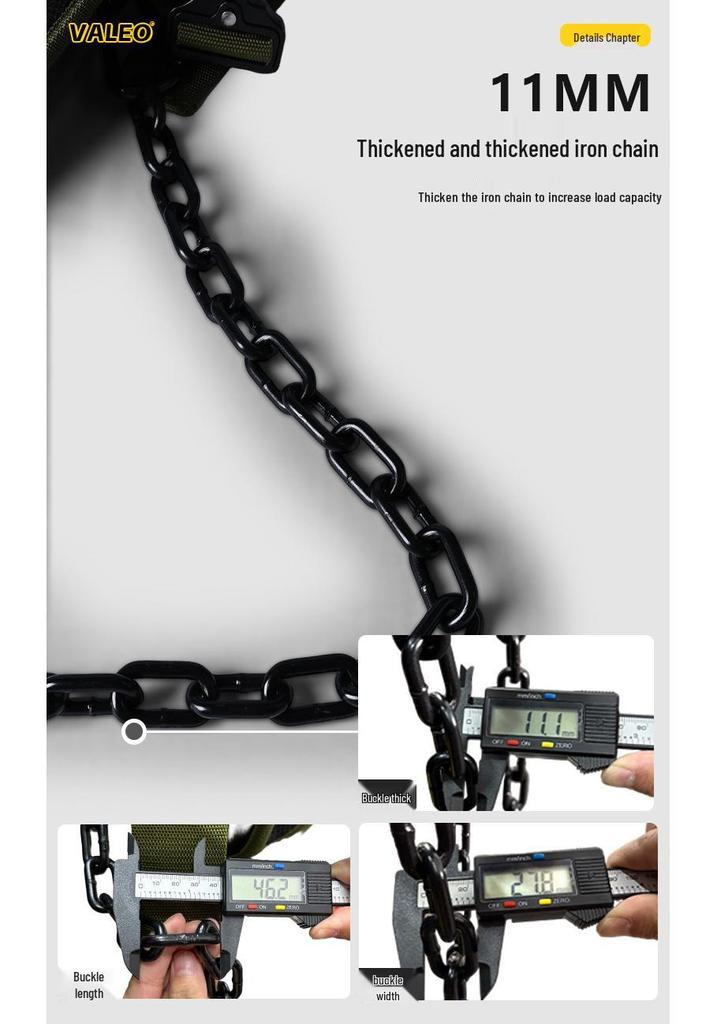 Weighted Fitness Belt with Lumbar Support for Pull-Ups, Squats, and Double Bar Exercises Featuring Iron Chain.