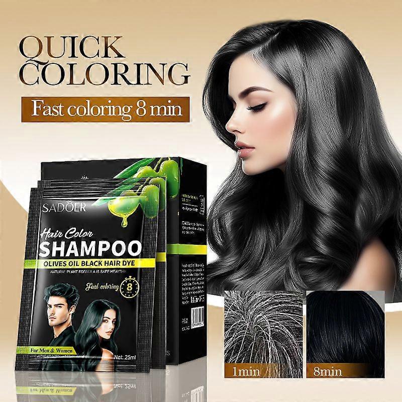10 PCS Hair Dye Shampoo, Instant Hair Dye Shampoo for Men Women - Simple To Use - Semi-Permanent Hair Dyer - Natural Ingredients Hair Color Shampoo
