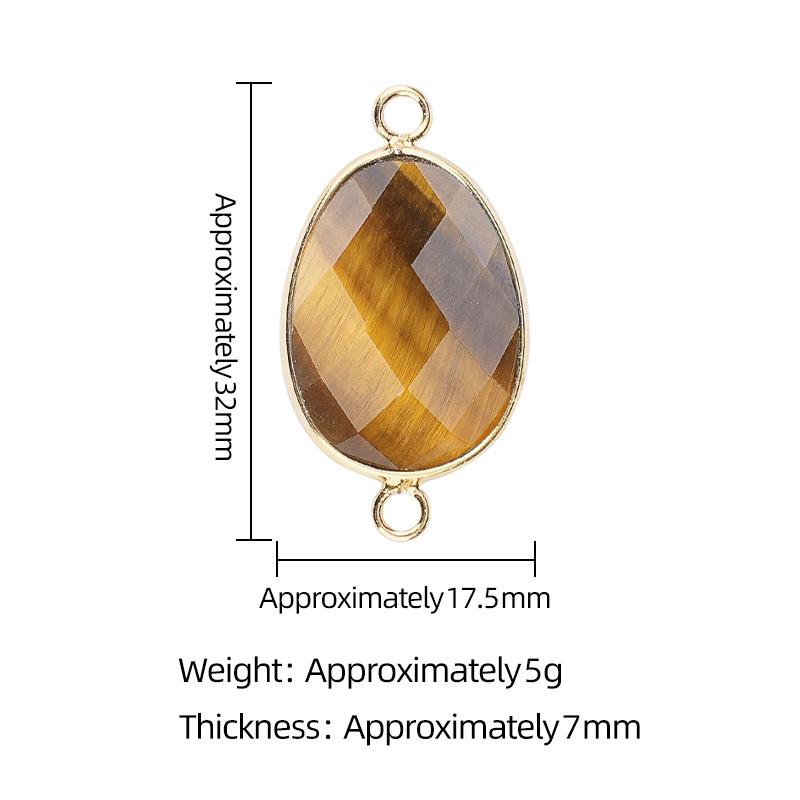 Natural Crystal Stone Charms Faceted Waterdrop Connector with Brass Findings Golden for Necklace Bracelet Jewelry Making DIY