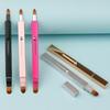 Double-Ended Retractable Lip Brush with Cap – Portable Metal Lip Liner and Lipstick Brush