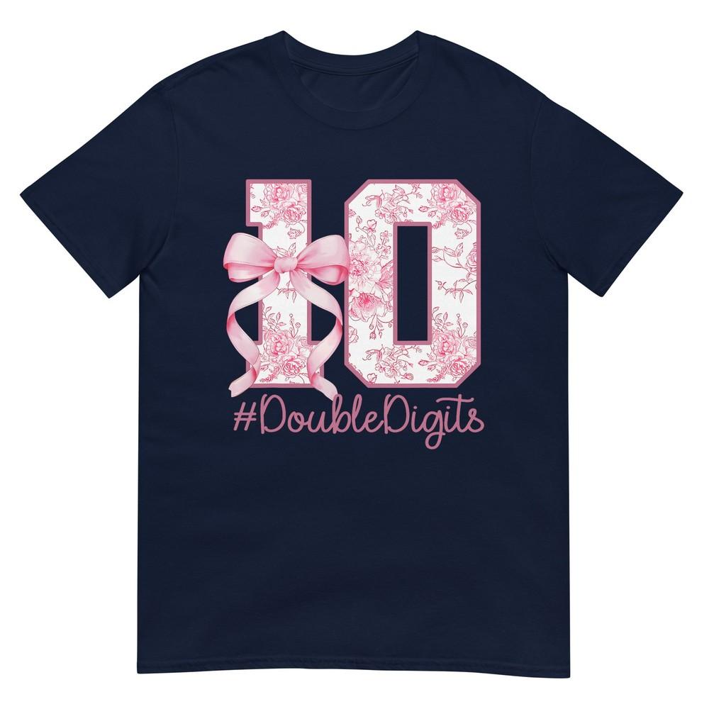 10th Birthday Girl Pink Coquette Bow 10 Year Old Aesthetic Tshirt