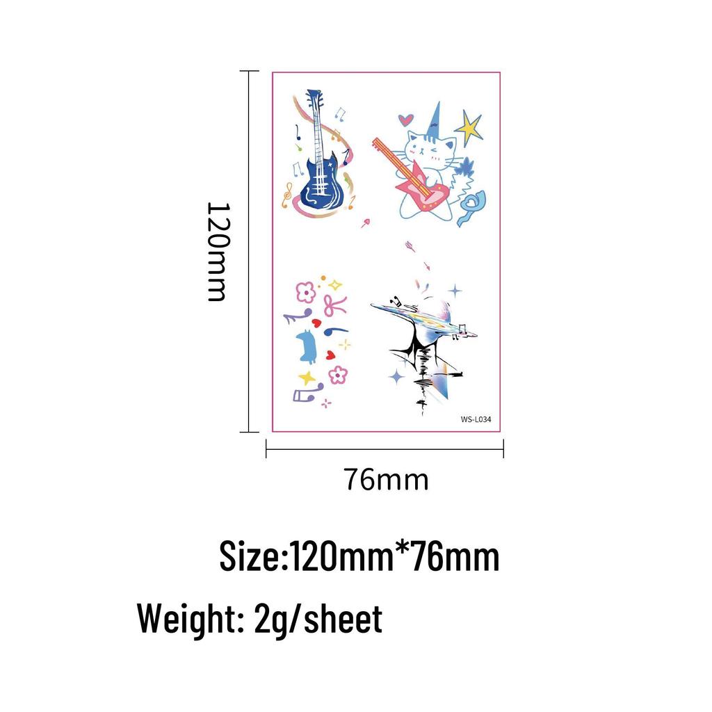 Blue Luminous Waterproof Tattoo Stickers for Carnival & Music Festivals - Sweatproof & Durable
