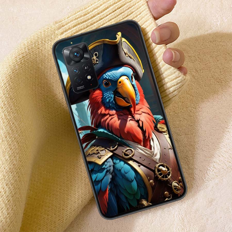 

Macaw Pirate Phone Case For Redmi Note 13 14 15 Pro Plus 12 13C 12C 15C 9 10 10C 9T 9C 9A TPU Soft Cover Clear Cell Cases Shockp Redmi 15