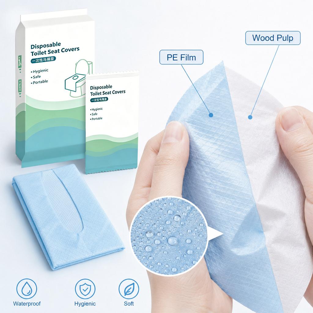 Cubiertas de Inodoro Desechables Extra Largas para Higiene en Baños