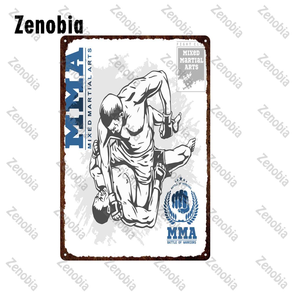 Metal Sign Mma Mixed Martial Arts Fight Club Metal Poster Tin Signs Vintage Plaque Decorative Plate Boxing Ring Club Gym Decor