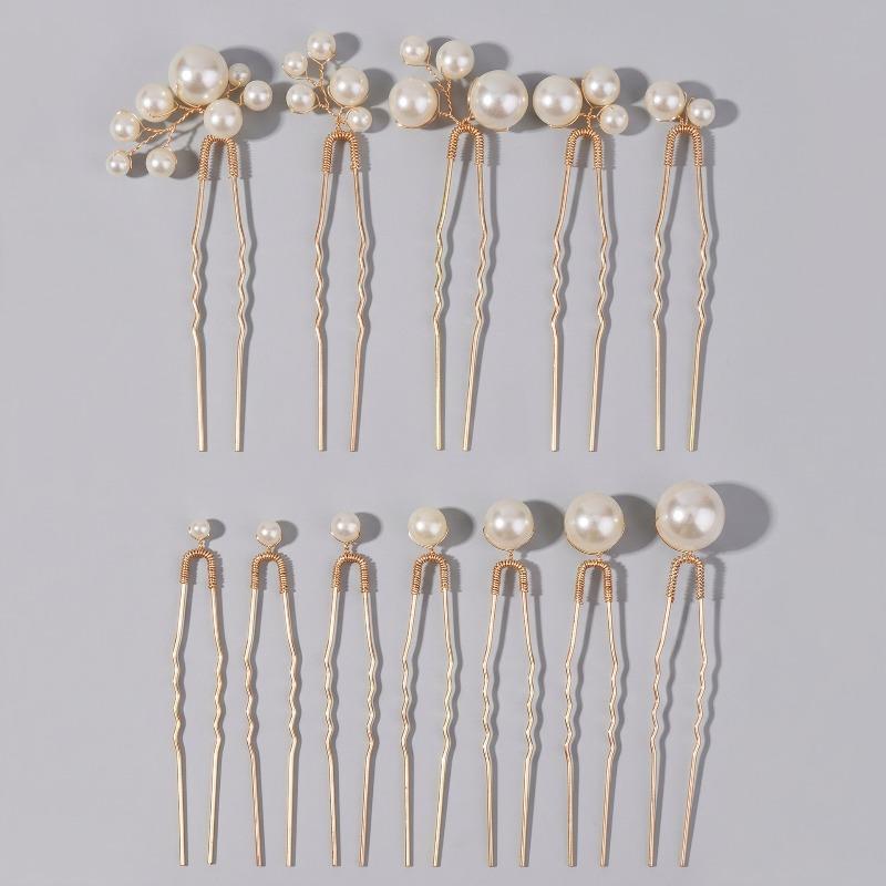 Simple U-shaped Hairpin Set - Bridal Updo Hairpin - Handmade Hairpin for Wedding Photography - Hair Accessories HS-J7354G