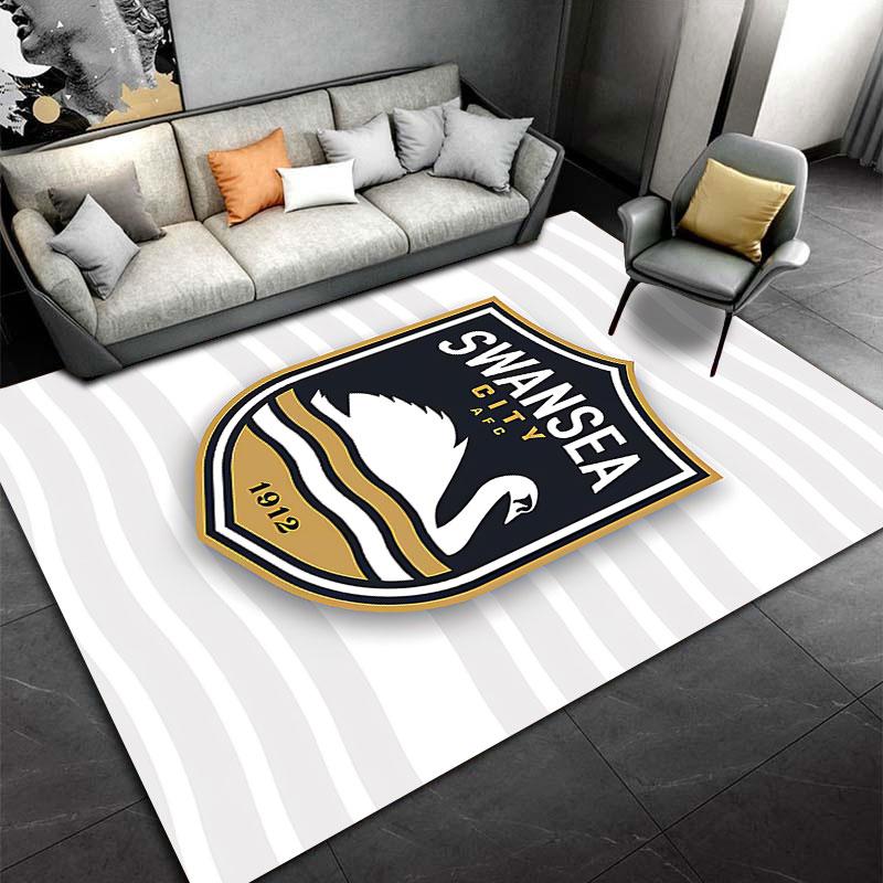 Swansea City AFC Emblem Rug suitable as a non-slip mat for the living room or bedroom sofa