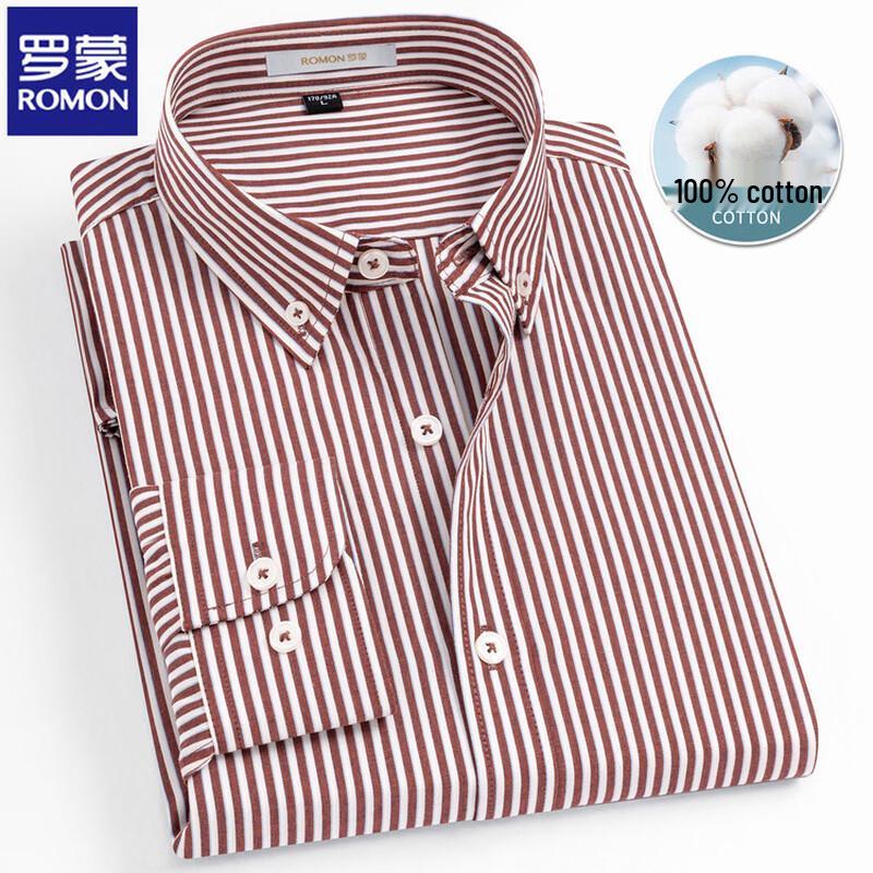 

Мужская оксфордская клетчатая рубашка с длинным рукавом Romon 2XL