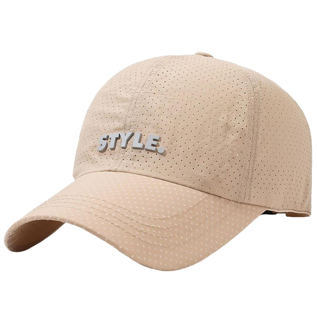 CZA101 [White Fang] Cap, Hat, Mesh, Running, Sports, Breathable, Casual, Men's, Women's, (Khaki)