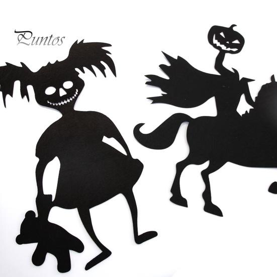 Halloween Wall Decals Skeleton Hand Pumpkin Felt Decals, Spooky Cutout Stickers, Horror Party Decorations Self Adhesive Seasonal Art for Door