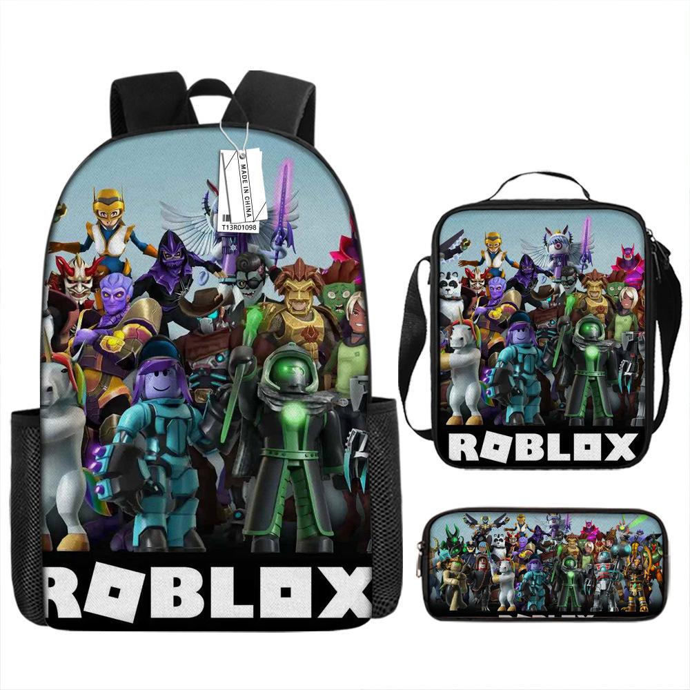 Virtual World Cartoon Animation Primary School Student Rob Lesi Lightweight Large Capacity Backpack pencil case