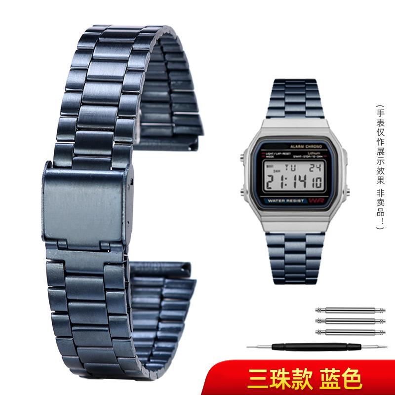 For Casio Stainless Steel watchBand A158 A159 A168 A158W F91w LA-680 AEQ-110 F91w Small Gold Watch Strap 18mm Wristband Bracelet