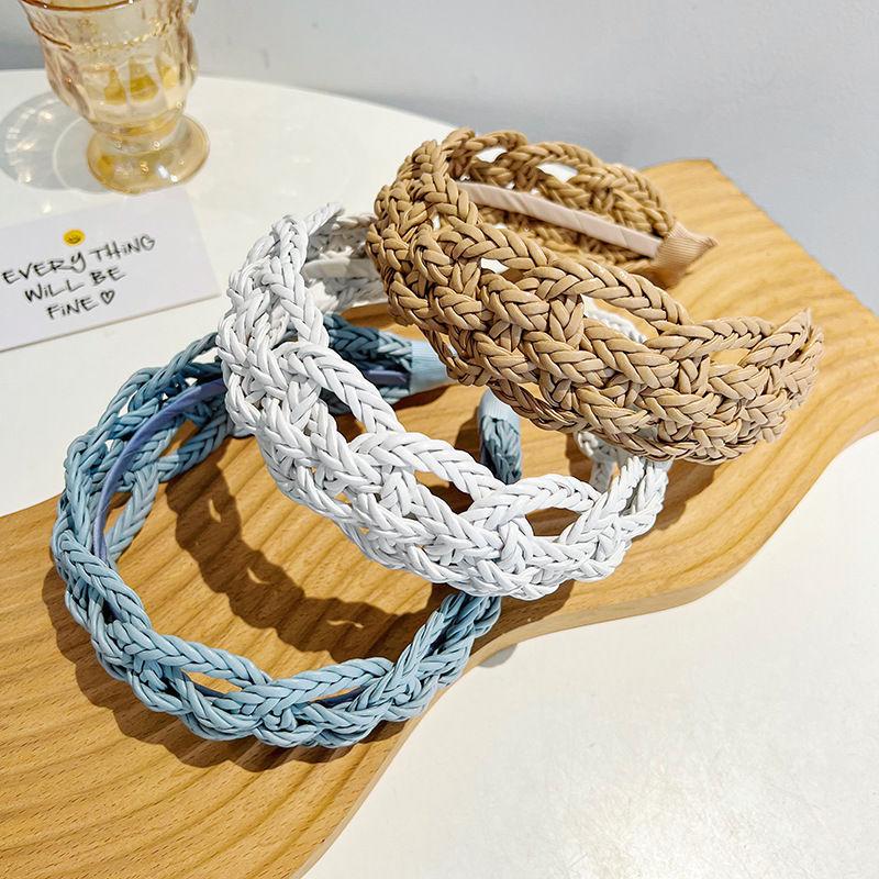 

Кожаный твист, модный креативный галстук для волос, повязка на голову, индивидуальные однотонные аксессуары для волос, универсальные плетения