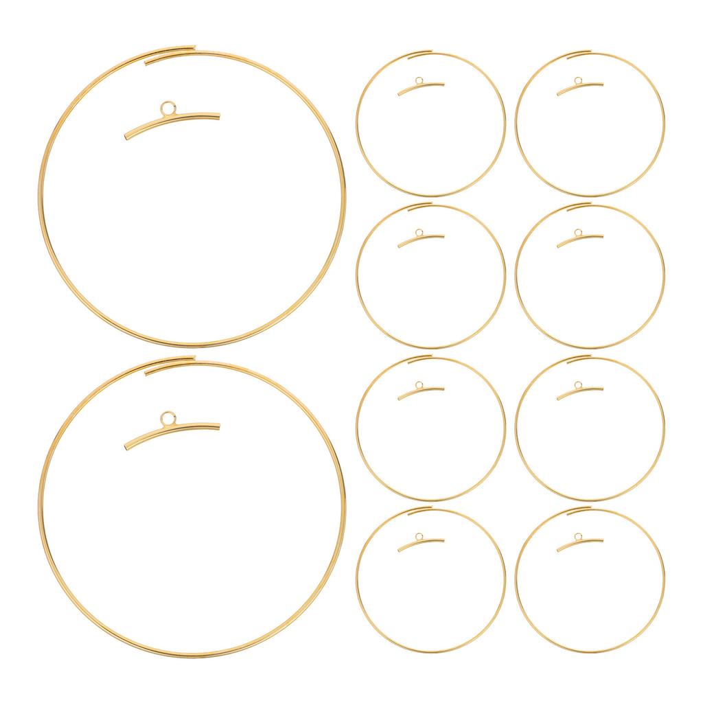 12Pcs Dream Catcher Rings Gold Metal Round Craft Hoops Openable Non-Welded Copper Connector DIY Floral Wreath Hoop Wedding Decor