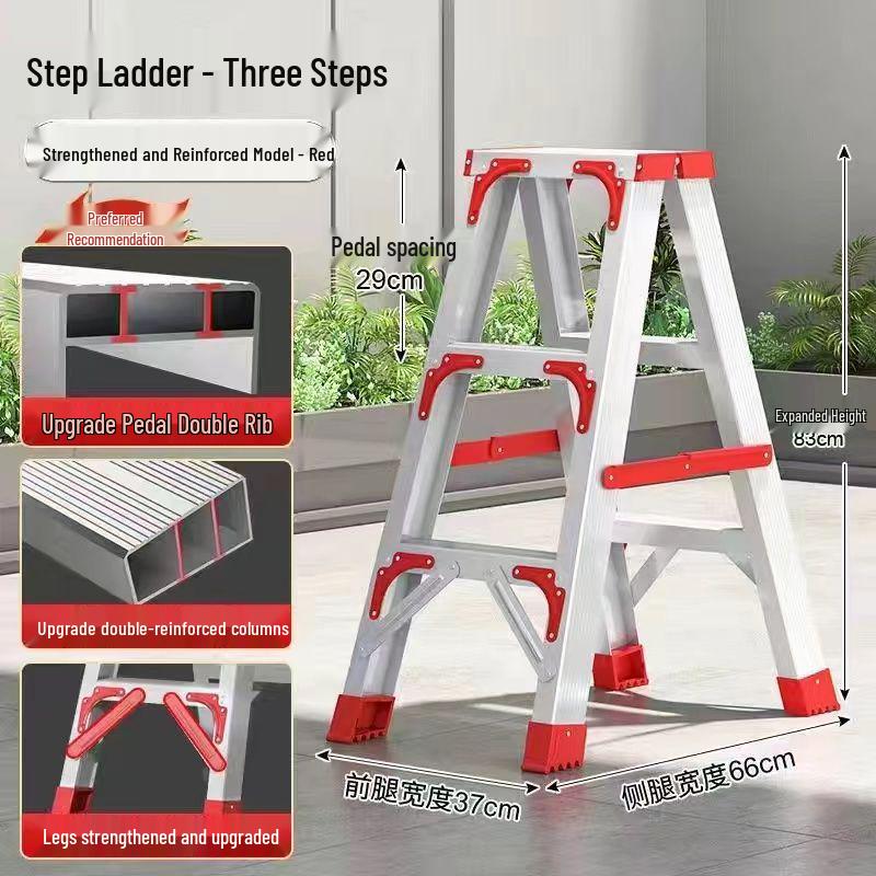 4m Aluminum Alloy A-Frame Ladder: Thickened, Non-Extendable, Foldable Household and Engineering Use