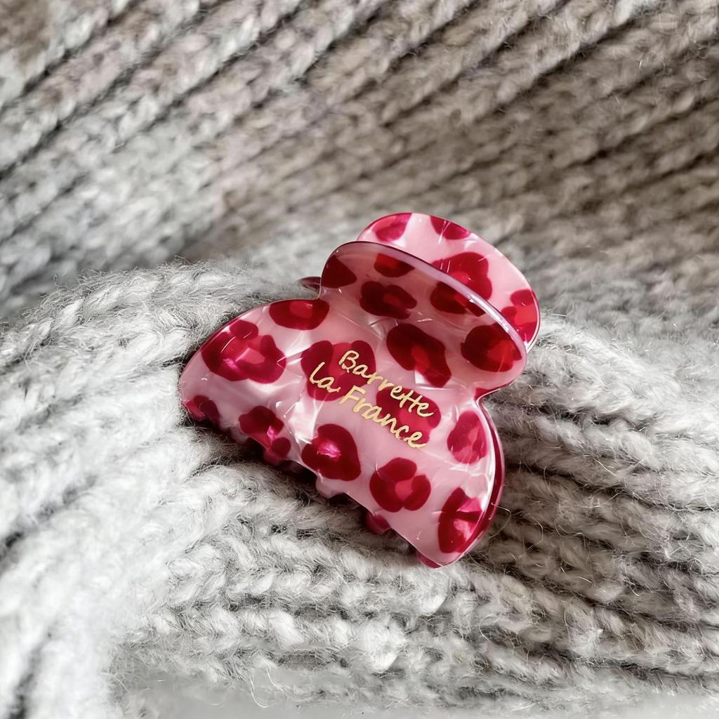 Korean Leopard Print Bow Hair Claw: Extra Large High-End Half Updo Clip for Women