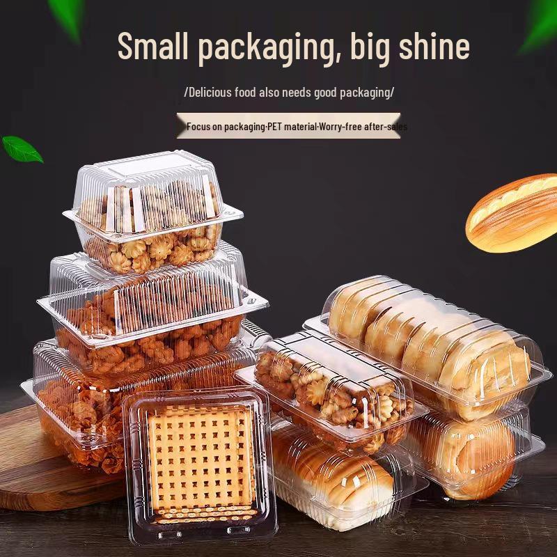 Eco-Friendly Transparent Pastry Box - Round Cat Head & Rectangular Cake Design