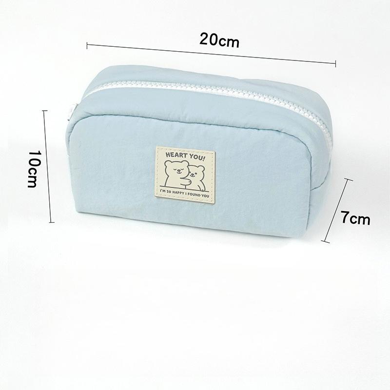 1PC Pencil Bag Storage Bag Pink Cat Solid Color Student Large Capacity Stationery Box Study School Supplies Student Supplies