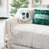 Knitted Sofa Cover Blanket Picnic Mat Throw Blankets with Tassel Solid Color Sofa Towel for Living Room Furniture Decor Tapestry