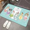 2pcs Cartoon Cat Diatom Mud Floor Mat Bathroom Water Absorption Quick Drying Easy Cleaning Foot Pad Non-slip Mat