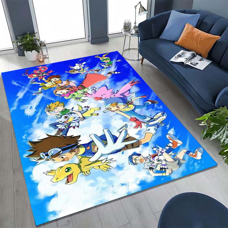 The New (Digimon) Rug Is Suitable for Home Décor in Game Rooms, Bedrooms, Living Rooms, Sofas, and Other Areas.