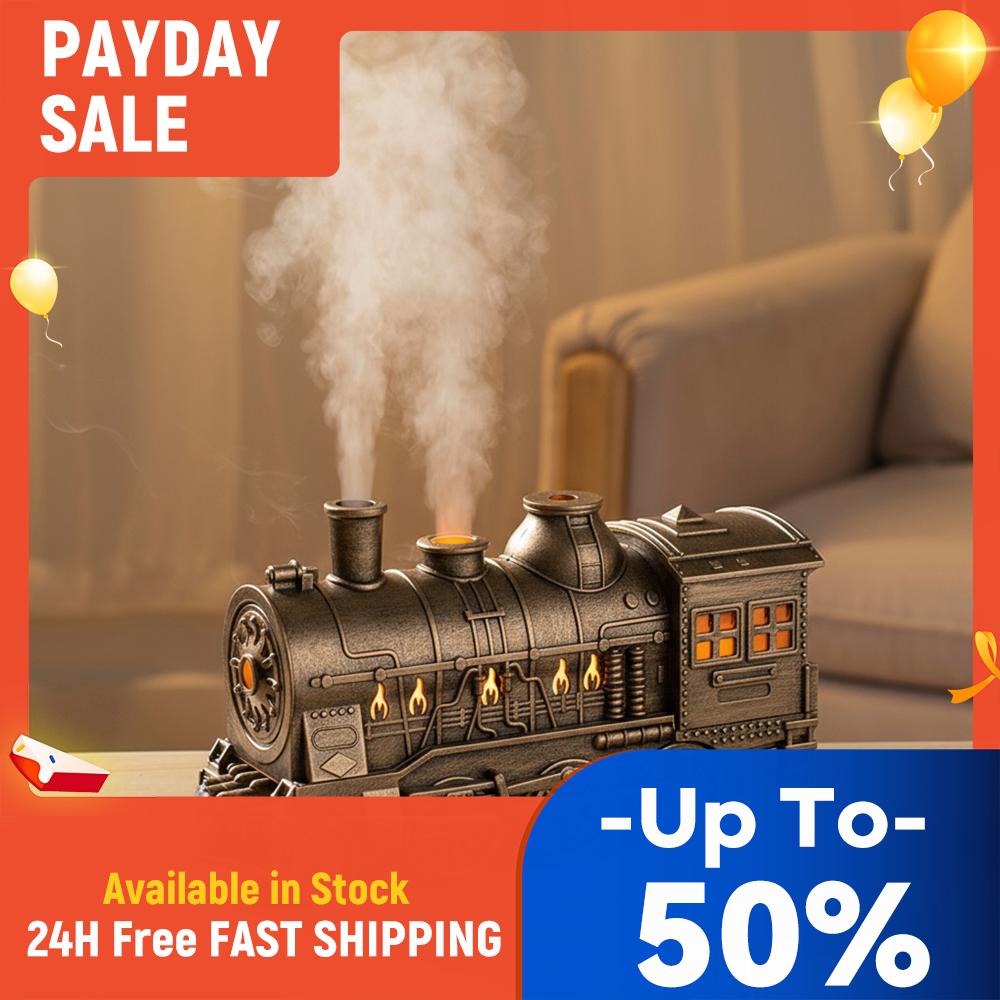300ML Vintage Steam Train Air Diffuser Humidifier Essential Oil Diffuser Aromatherapy Diffuser for Home Decor & Gifts