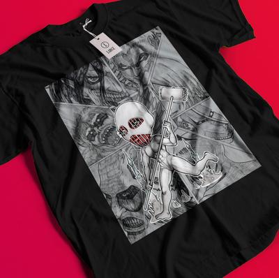 Attack On Titan Shirt Eren Mikasa T-Shirt Levi T-Shirt AOT Warhammer Kiefer Armin BB1372