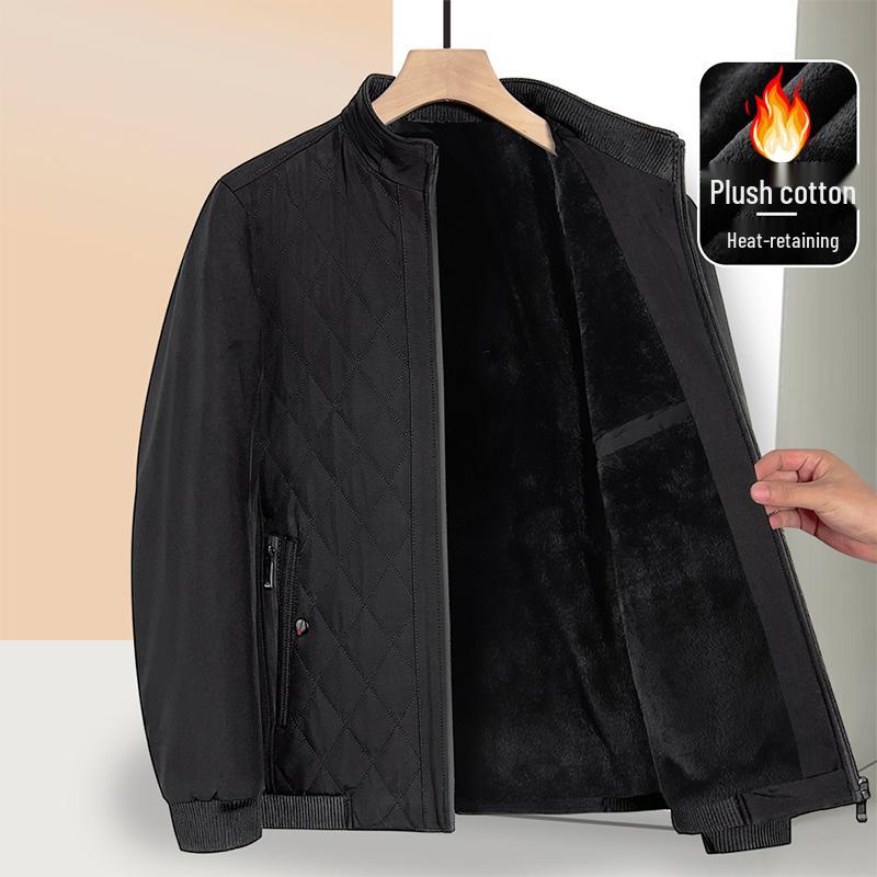 

Men s Plus Velvet Cotton Coat: Warm Jacket for Middle-Aged and Elderly 190 (Approx. 70-78 kg)
