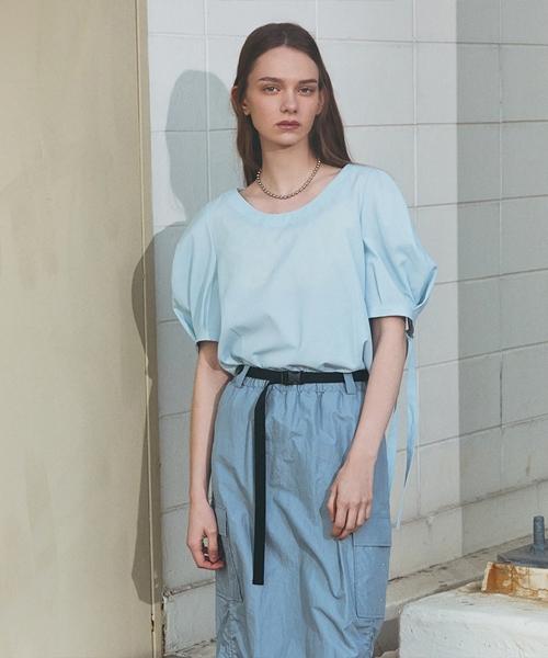 Line Studio One Ribbon Puff Blouse Jwblpe0100 Light Blue/M