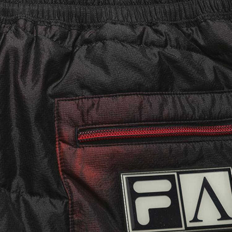 FILA Fusion Logo Patch Fashion Loose Goose Down Warm Pants Unisex bottoms Clown-Red T11U248805F-WI