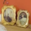Vintage Gold Oval Picture Frame Antique Ornate Table Wall Mounting Retro Photo Frame for Home Office Decor Old-Fashioned Art