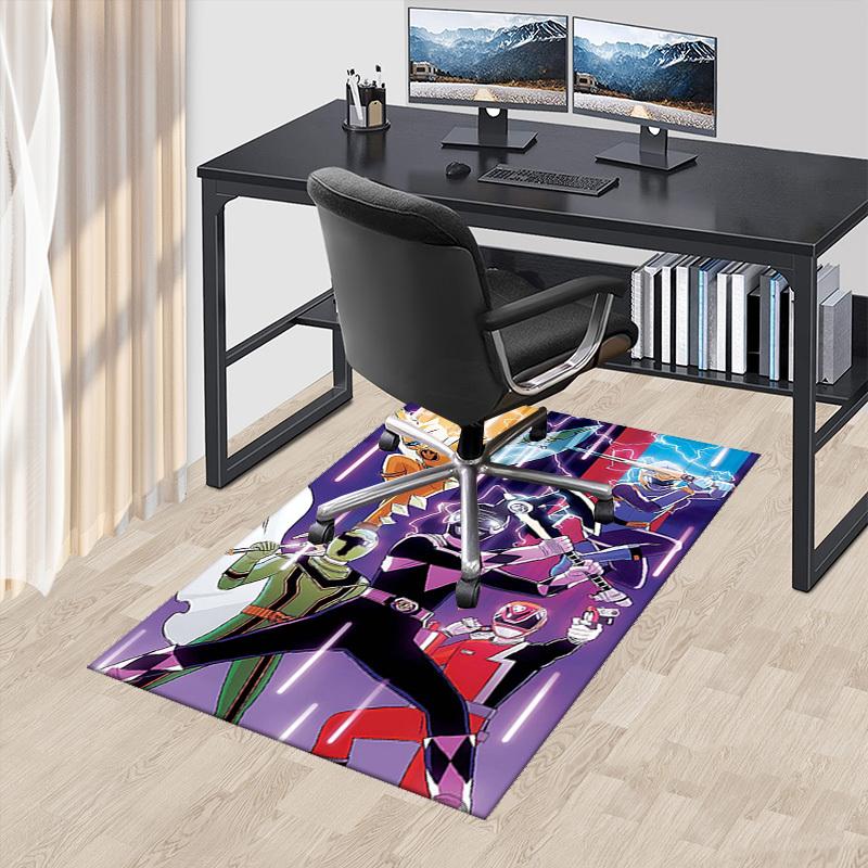 

1pc Power Rangers Lightning Strike Chair Mat - Anime Cartoon Design, Non-Slip Carpet for Office, Home Decor, Living Room, Bedroom, Game Room - Perfect 60cm by 90cm