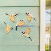 Pack of 5 Handcrafted Wooden Bird Wall Hanging Decorations for Bedroom Living Room Library Scandinavian Home Decors Gift