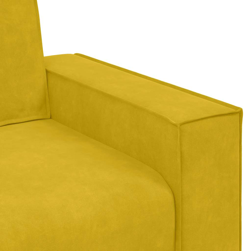 2 Seater Sofa Yellow 160 x 78 x 84 cm Velvet