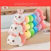 Cuscino a forma di coniglio lungo in peluche arcobaleno carino per il comfort del sonno delle ragazze
