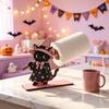 Kreativer Küchenarbeitsplatten-Ständer Halloween Schwarze Katze/Geist Rollenpapierhalter, Vertikaler Holz-Handtuchständer, Funktionale Feiertagshaus-Akzente