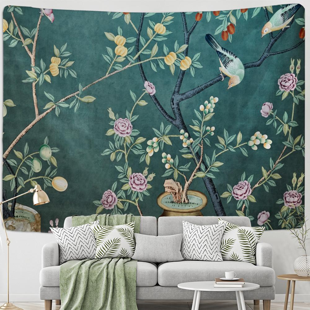 

Летящая птица цветок картина маслом гобелен настенный богемный стиль хиппи искусство психоделический тапиз домашний декор 230x180cm