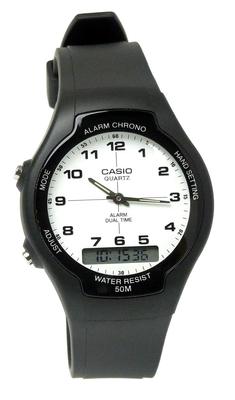 Reloj CASIO Estándar Negro Negro Blanco Números Arábigos [Casio] Hombre AW-90H-7B Ana-Digi [Artículo]