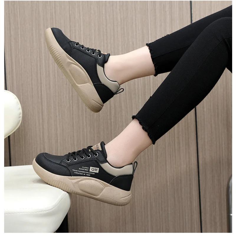 Soleist New Women's Shoes Spring Thick Sole Elevated Shoes Sports Shoes Women's Shoes Student Street Casual Board Shoes