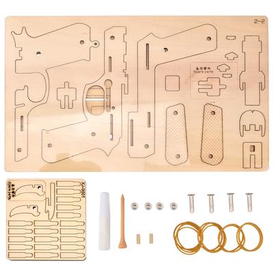 3D Holz Gummiband Pistole Puzzle Spielzeug DIY Handgemachtes Modell Kind Kind Holzbearbeitung Bausatz
