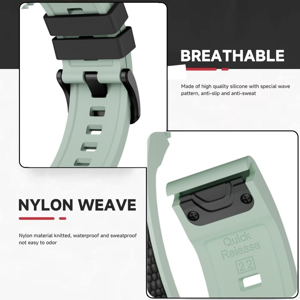 QuickFit 22mm 26mm Two-tone Sports Silicone Watch Band For Garmin Fenix 8 Pro 51mm 47mm E 7 7X 6 6X/Epix Gen 2 Strap Bracelet